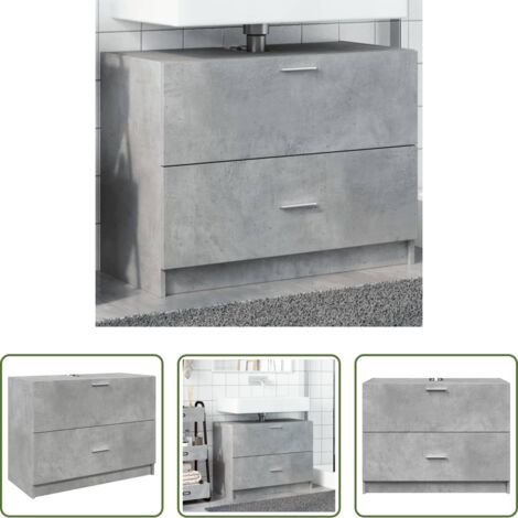 Lavabo -  Mobile Lavabo Grigio Cemento 78x37x59 cm in Truciolare