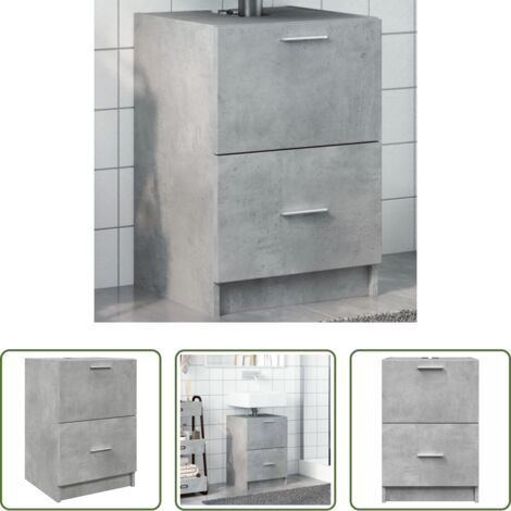 Lavabo -  Mobile Lavabo Grigio Cemento 80x33x60 cm in Legno Multistrato