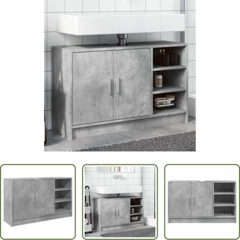 Lavabo -  Mobile Lavabo Grigio Cemento 90x29x55 cm in Truciolare
