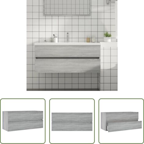 Lavabo -  Mobile Lavabo Grigio Sonoma 100x38,5x45 cm in Legno Multistrato