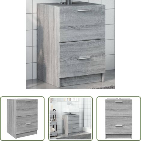 Lavabo -  Mobile Lavabo Grigio Sonoma 40x37x59 cm in Truciolare