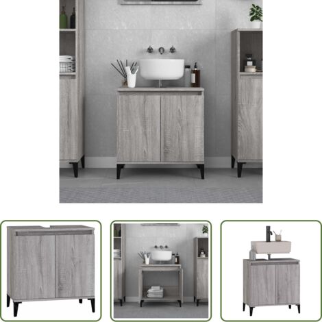 Lavabo -  Mobile Lavabo Grigio Sonoma 58x33x60 cm in Legno Multistrato