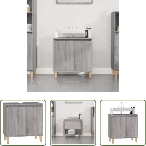 Lavabo -  Mobile Lavabo Grigio Sonoma 58x33x60 cm in Legno Multistrato