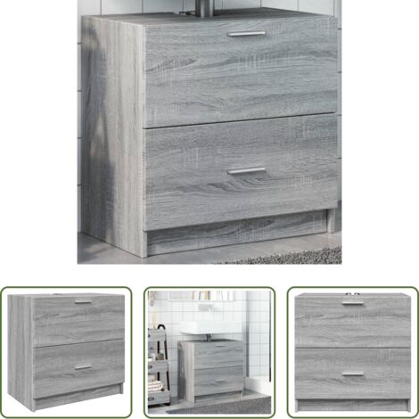 Lavabo -  Mobile Lavabo Grigio Sonoma 59x37x59 cm in Truciolare