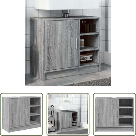 Lavabo -  Mobile Lavabo Grigio Sonoma 63x29x55 cm in Legno Multistrato