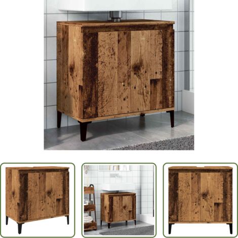 Lavabo -  Mobile Lavabo Legno Antico 58x33x60 cm in Legno Multistrato