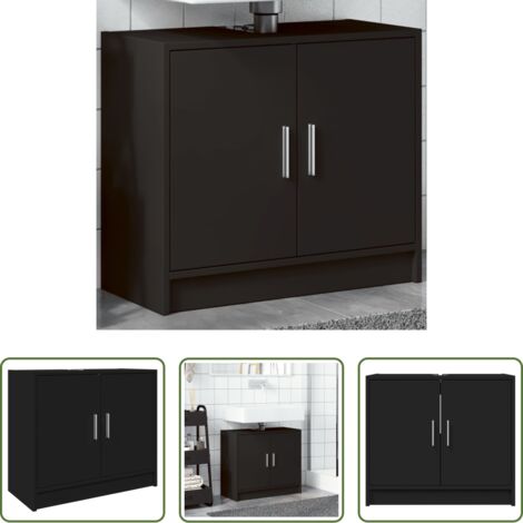 Lavabo -  Mobile Lavabo Nero 63x29x55 cm in Truciolato