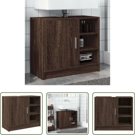 Lavabo -  Mobile Lavabo Rovere Fumo 63x29x55 cm in Truciolare