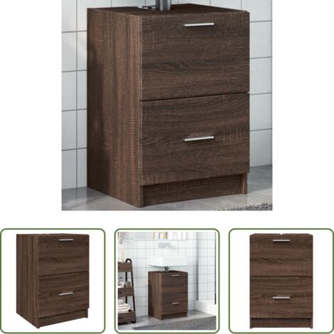 Lavabo -  Mobile Lavabo Rovere Marrone 40x37x59 cm in Truciolare