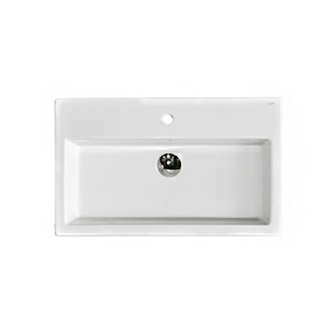 Lavabo modelo Cherel de Althea. Medidas 80x50 cm con orificio rebosadero y disposición grifo monoorificio