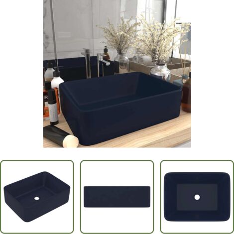 Lavabo moderno -  Lavandino Luxury Blu Scuro Opaco 41x30x12 cm in Ceramica