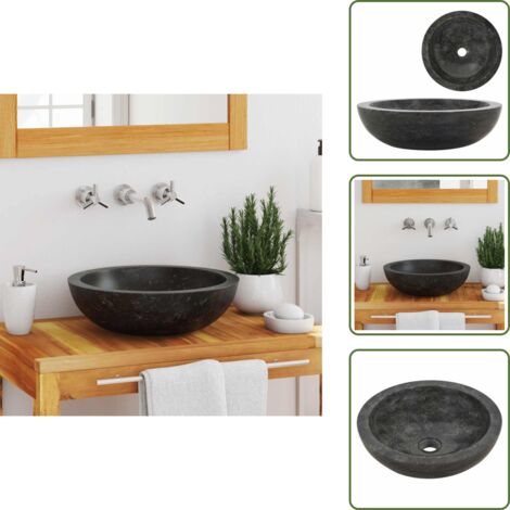 Lavabo moderno - vidaXL Lavabo 40x12 cm mármol negro - Lavabo de baño