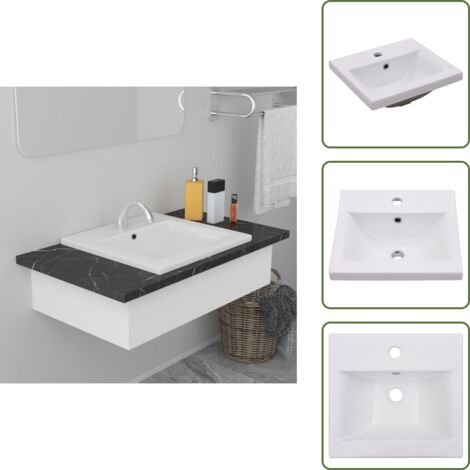 Lavabo moderno - vidaXL Lavabo da Incasso 42x39x18 cm in Ceramica Bianco - Lavabo da bagno