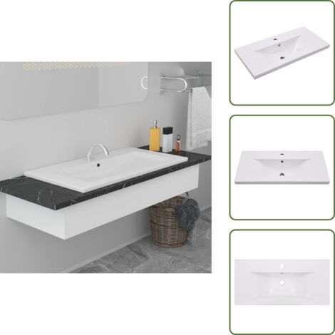 Lavabo moderno - vidaXL Lavabo da Incasso 81x39,5x18,5 cm in Ceramica Bianco - Lavabo da bagno