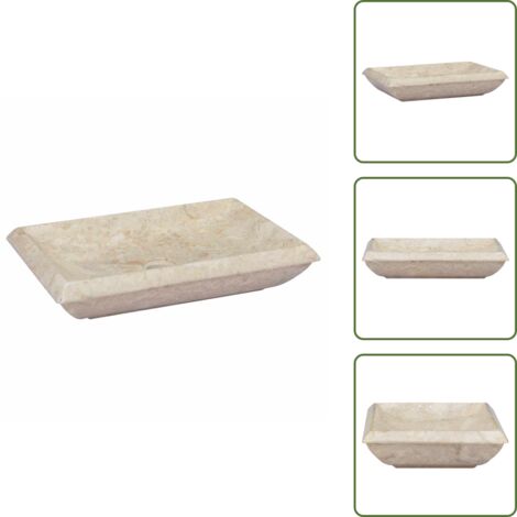 Lavabo moderno - vidaXL Lavandino Crema 50x35x10 cm in Marmo - Lavabo per bagno