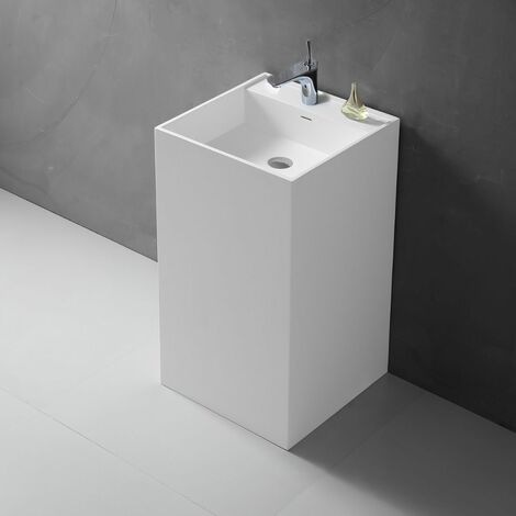Lavabo monoforo free standing magnus plus artificial stone bianco opaco matt confezione 1