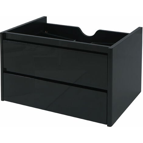 Lavabo mueble HHG-628, lavabo mueble baño, alto brillo cierre suave 50x80cm  negro