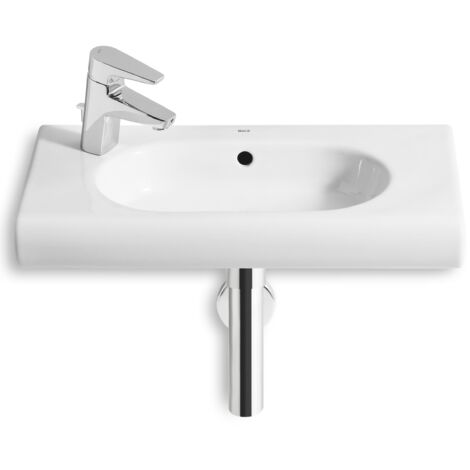 Lavabo mural con orificio para grifería a la izquierda MERIDIAN - ROCA Medidas: 600x320 mm