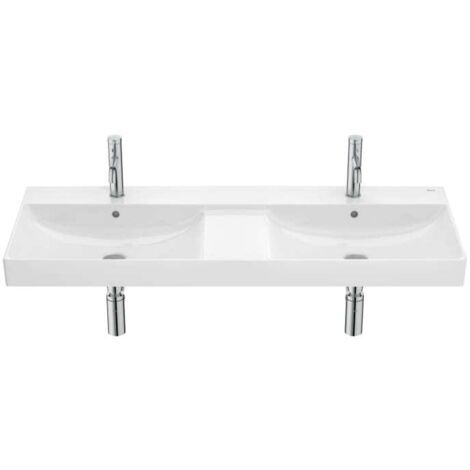 LAVABO MURAL DOBLE ONA CON JUEGO FIJACIÓN 1200X460 BLANCO