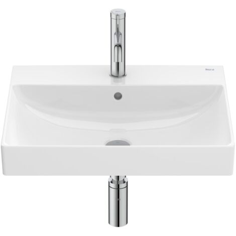 Lavabo mural Ona en Fineceramic avec jeu de fixations, 550x460 mm, blanc brillant