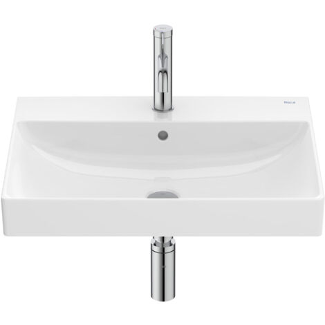 Lavabo mural Ona en Fineceramic avec jeu de fixations, 600x460 mm, blanc brillant