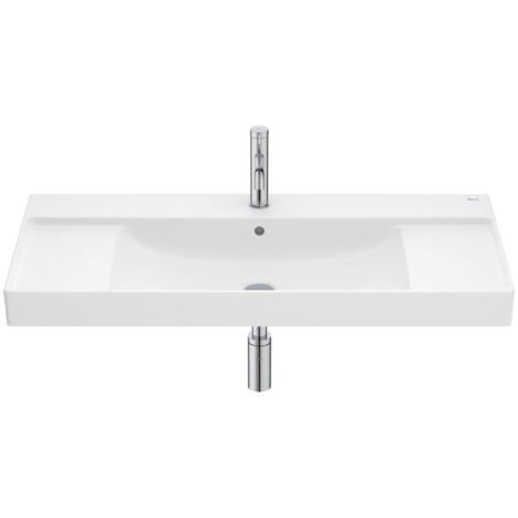 Lavabo mural Ona en Fineceramic centré avec jeu de fixations, 1000x460 mm, blanc mat