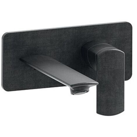 Lavabo Mural Profilo Avec Plaque Droit Bec 18.5 Up&D Chrome Noir Bros Robinetterie PROFILO - CRISTINA ONDYNA PF25675