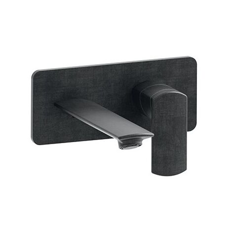 Lavabo Mural Profilo Avec Plaque Droit Bec 22.5 Chrome Noir Brosse Robinetterie PROFILO - CRISTINA ONDYNA PF25875