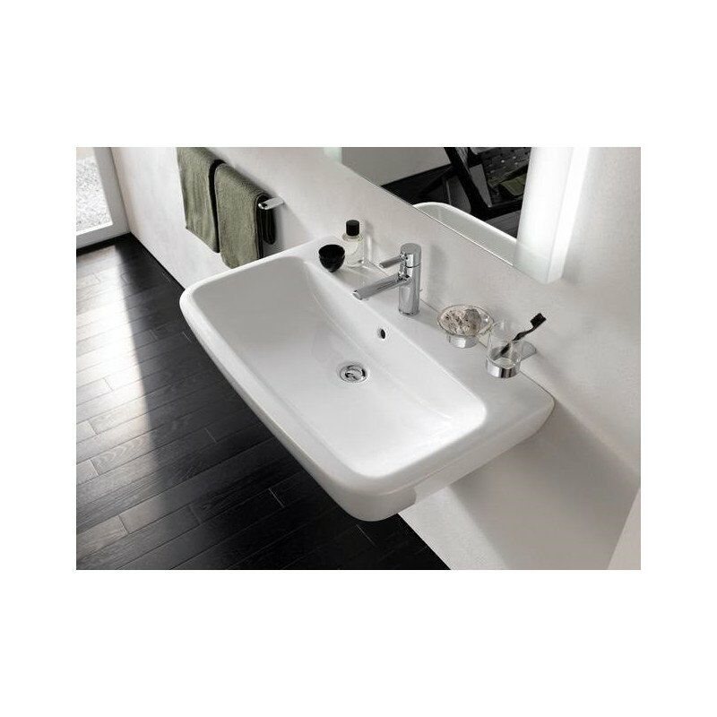 

Lavabo NC con orificio para grifería y rebosadero blanco - Toto