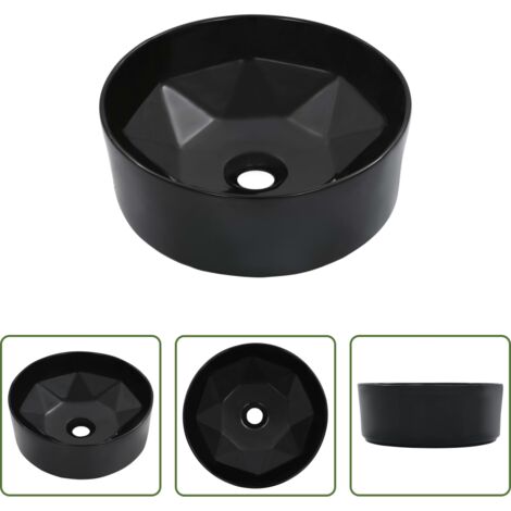 Lavabo negro -  Lavabo 36x14 cm cerámica negro