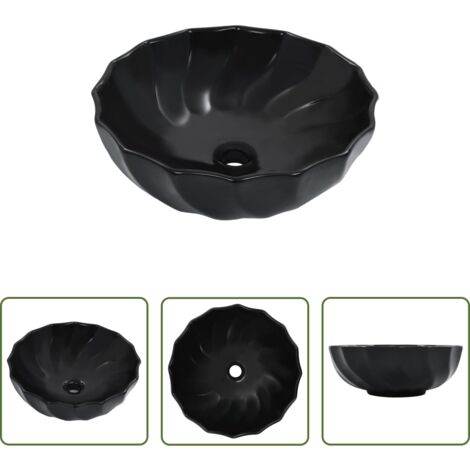 Lavabo negro -  Lavabo 46x17 cm cerámica negro