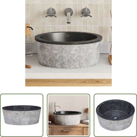 Lavabo negro -  Lavabo mármol negro Ø40x15 cm
