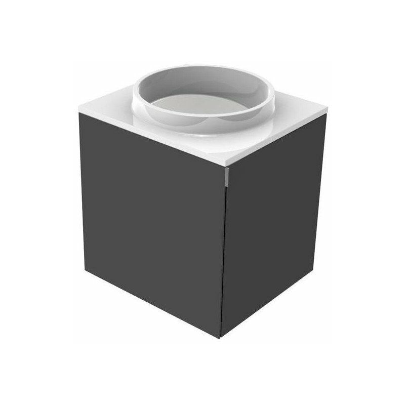 

Lavabo negro sin orificio para grifería con tirador recto