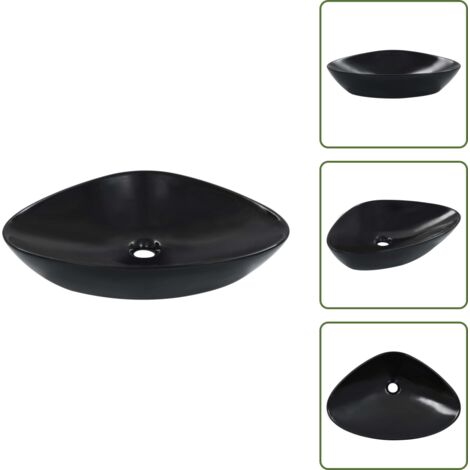 Lavabo negro - vidaXL Lavabo 58,5x39x14 cm cerámica negro - Diseño contemporáneo