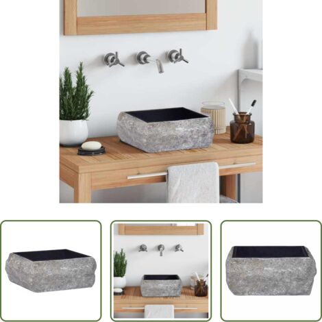 Lavabo nero -  Lavandino Nero 30x30x13 cm in Marmo