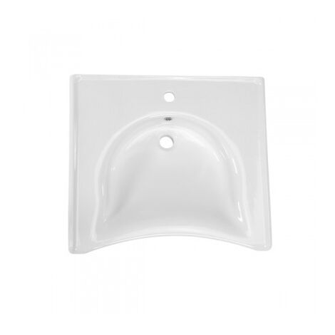 Lavabo New WcCare - Sanindusa - Blanc 65x58cm avec trop plein - PMR