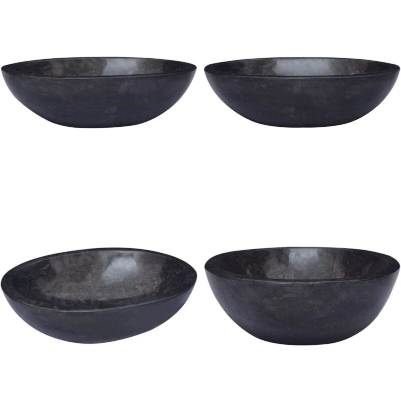 Vidaxl - Lavabo Noir 53x40x15 cm Marbre - Lavabo En Marbre - Lavabo Design - Lavabo Noir - Meuble De Salle De Bain - Robinet Lavabo - Home & Living