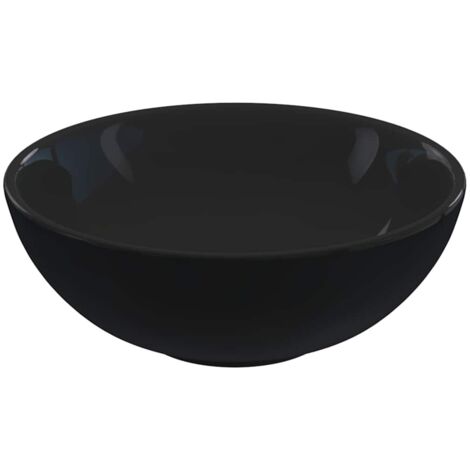 Lavabo noir brillant Ø28x10 cm céramique CFW521702