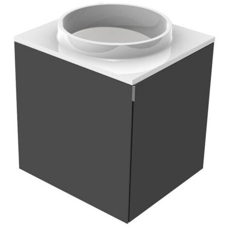 Lavabo noir sans trou de robinetterie poignée droite