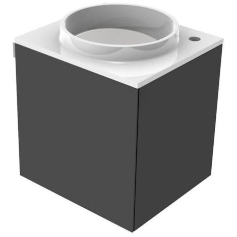 Lavabo noir trou de robinetterie droite. poignée gauche