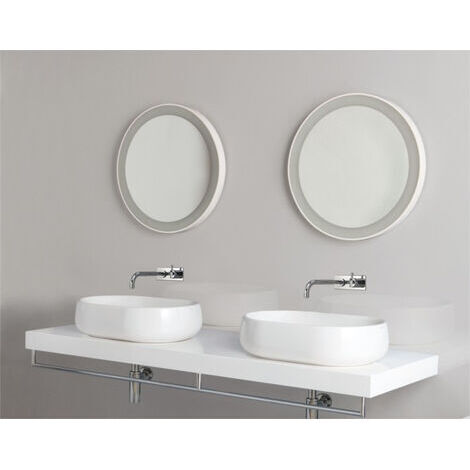 Lavabo Nuvola appoggio 75x40 senza foro in ceramica bianco lucido