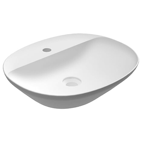 Lavabo ovale da appoggio 50x42cm - Bianco