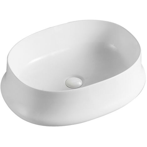 Lavabo Bagno Lavandino da appoggio in Pietra di Fiume Ovale 45-53 cm  ITD23961