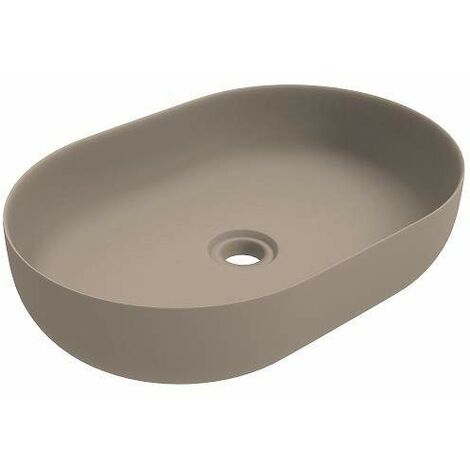 Lavabo ovale d'appoggio in colore cappuccino opaco da 416x600 mm Ercos Musa BLCERPMUSA0002  Cappuccino opaco