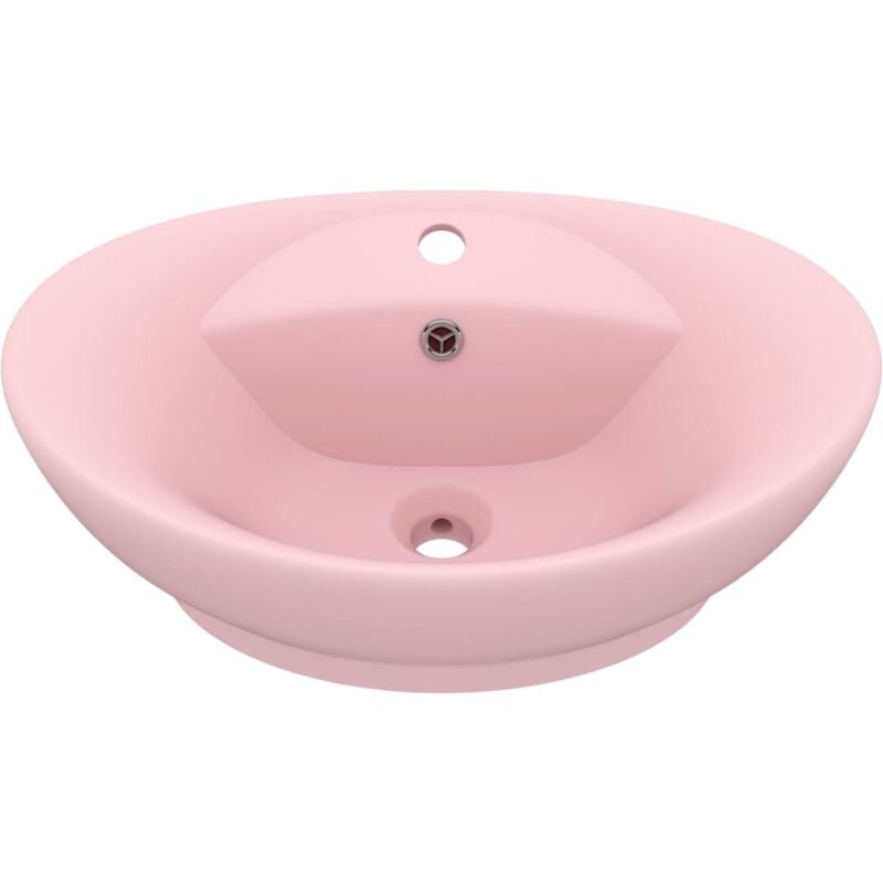 Vidaxl - Lavabo ovale de luxe à trop-plein Rose mat 58,5x39 cm Céramique