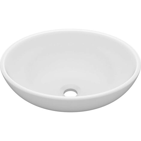 Lavabo ovale de luxe Blanc mat 40x33 cm Céramique