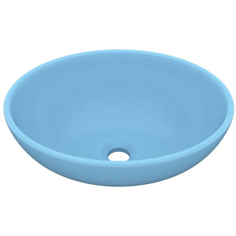 Lavabo ovale de luxe Bleu clair mat 40x33 cm Céramique