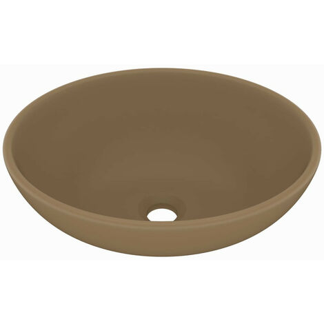 Lavabo ovale de luxe Crème mat 40x33 cm Céramique