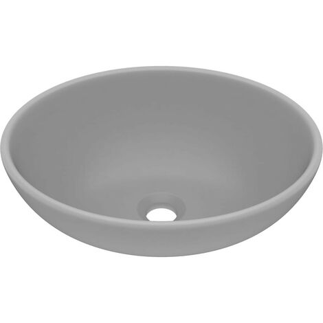 Lavabo ovale de luxe Gris clair mat 40x33 cm Céramique