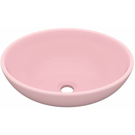 Lavabo ovale de luxe Rose mat 40x33 cm Céramique